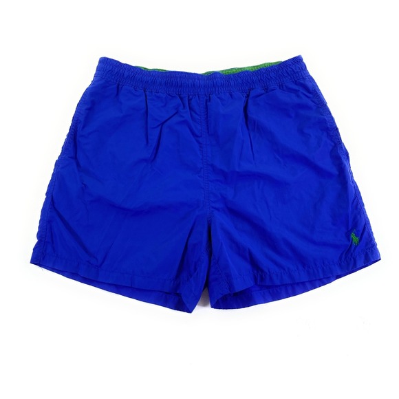 Polo Ralph Lauren Men's Elastic‎ Waist Mesh Liner 5" Blue Logo Swim Trunks Large - Picture 1 of 12
